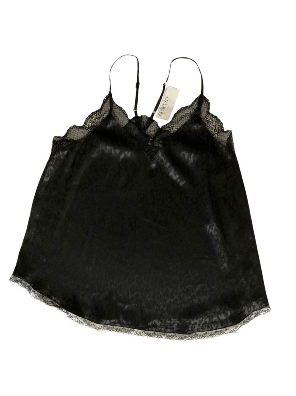 LILYMAES Allison Silky Camisole Black Size Large NWT